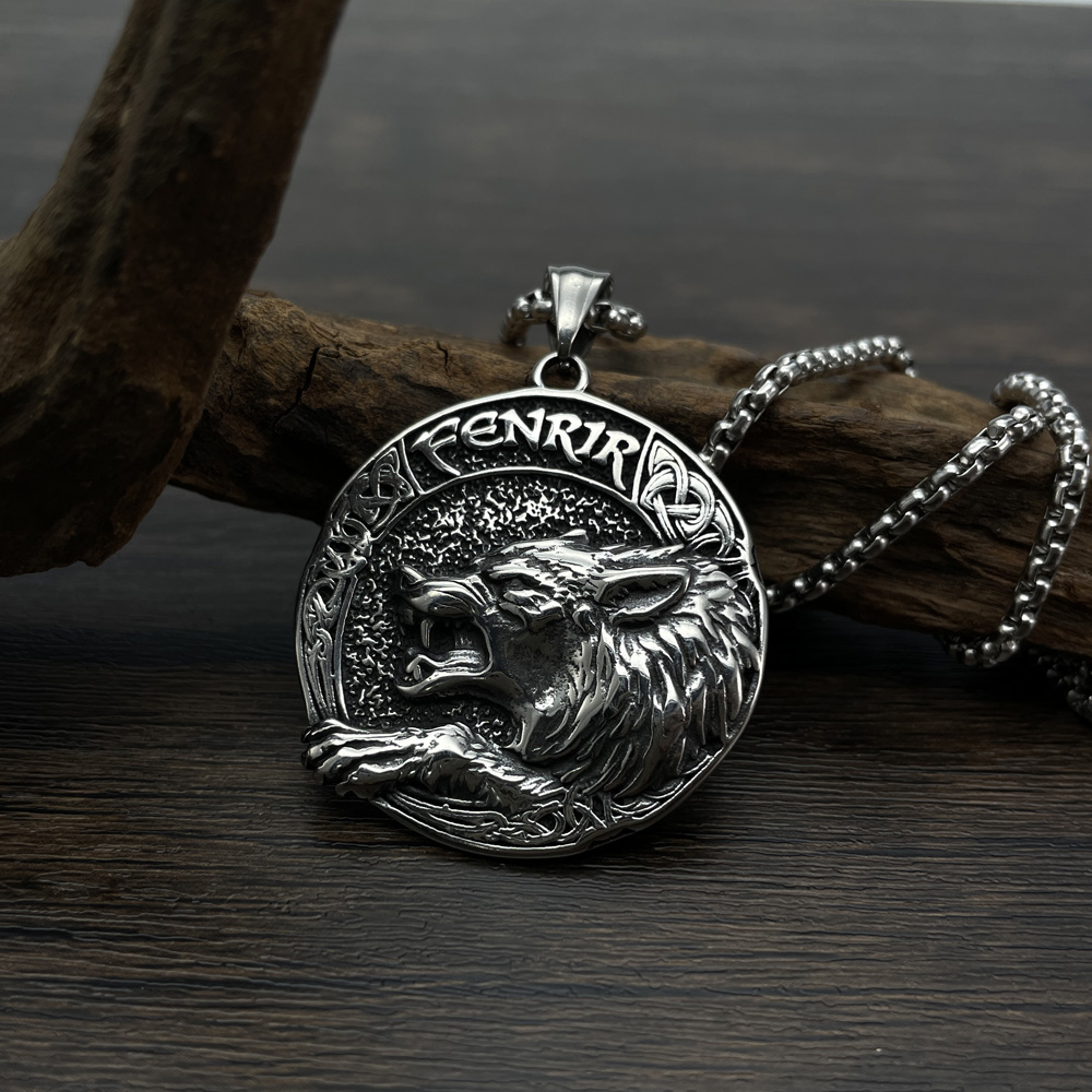Hip-Hop Wolf 304 Stainless Steel Men'S Pendant Necklace display picture 12
