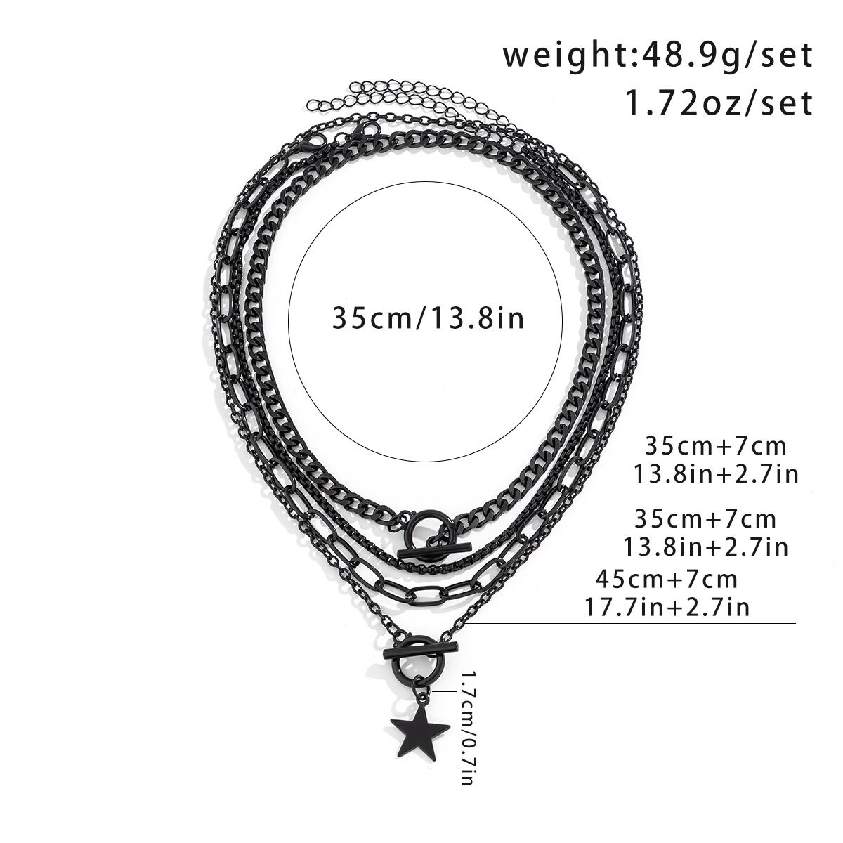 Wholesale Jewelry Hip-Hop Exaggerated Cool Style Irregular Pentagram Alloy Iron Tassel Necklace display picture 1