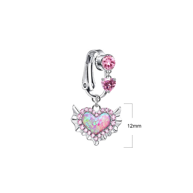 Cute Wedding Bridal Star Heart Shape Stainless Steel Alloy Copper Plating Inlay Artificial Crystal Agate Zircon 14k Gold Plated Silver Plated Belly Ring display picture 23