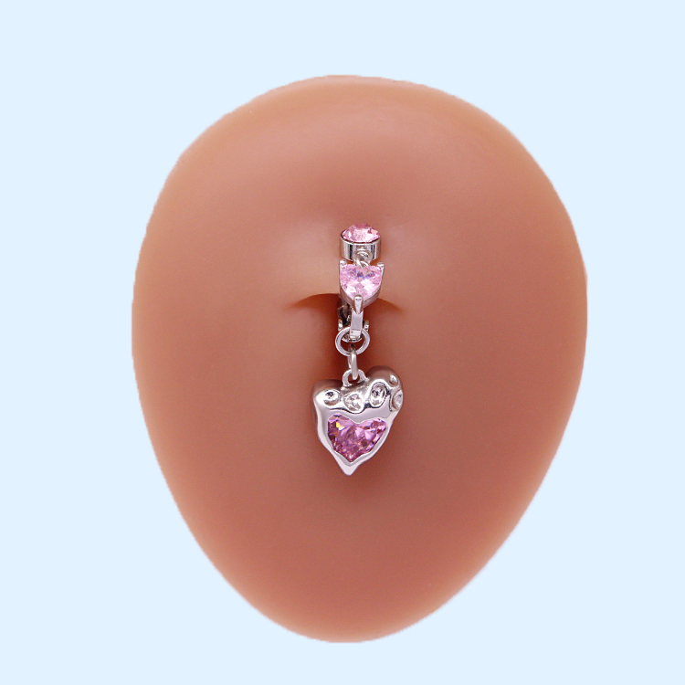 Cute Wedding Bridal Star Heart Shape Stainless Steel Alloy Copper Plating Inlay Artificial Crystal Agate Zircon 14k Gold Plated Silver Plated Belly Ring display picture 65