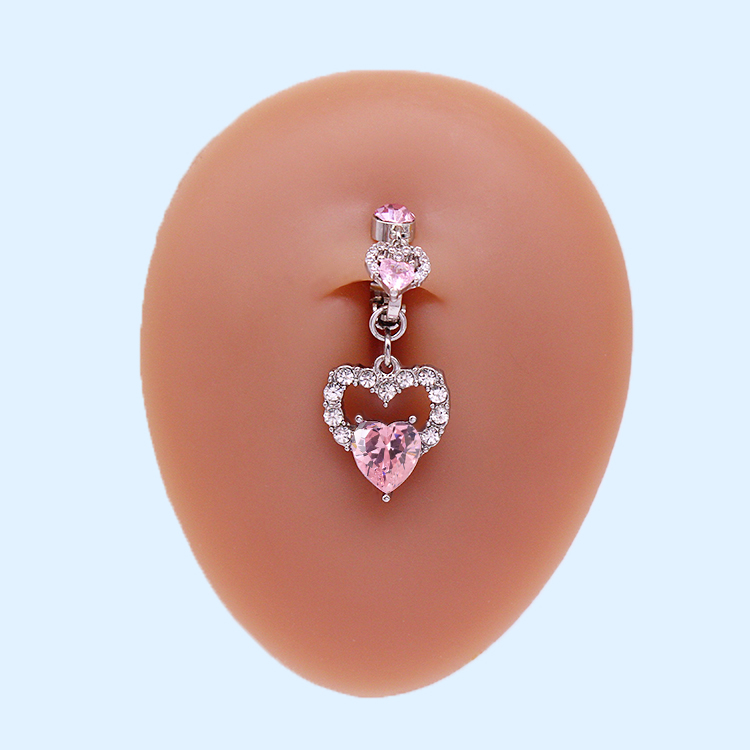 Cute Wedding Bridal Star Heart Shape Stainless Steel Alloy Copper Plating Inlay Artificial Crystal Agate Zircon 14k Gold Plated Silver Plated Belly Ring display picture 80