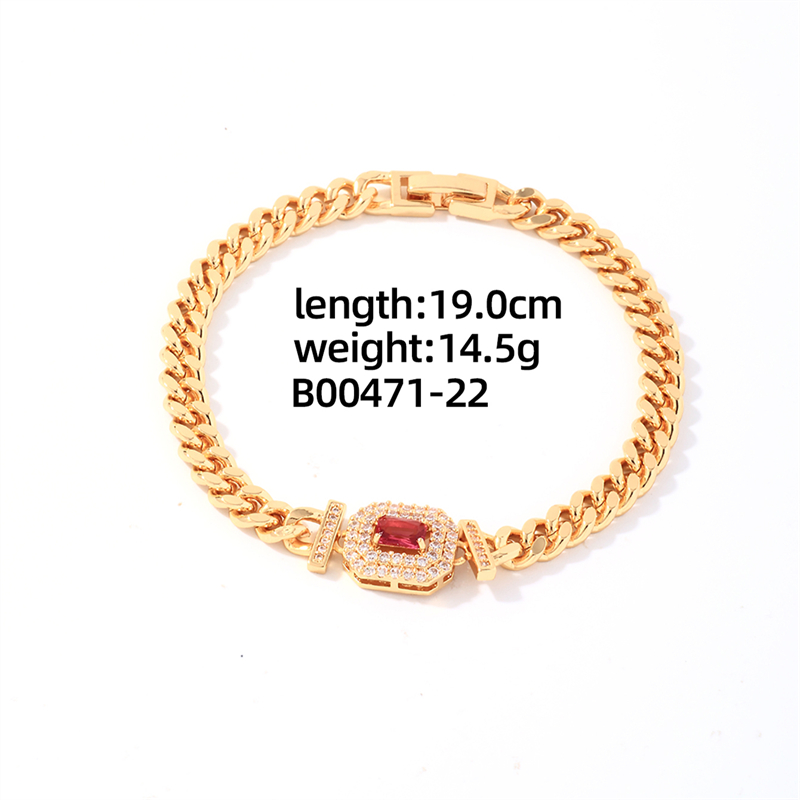 304 Stainless Steel Copper K Gold Plated Casual Shiny Plating Inlay Four Leaf Clover Water Droplets Heart Shape Zircon Bracelets display picture 5