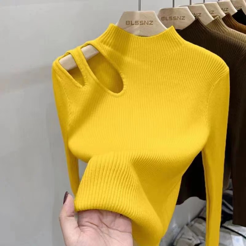 Women's Sweater Long Sleeve Sweaters & Cardigans Hollow Out Casual Solid Color display picture 4