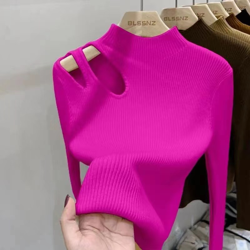 Women's Sweater Long Sleeve Sweaters & Cardigans Hollow Out Casual Solid Color display picture 6