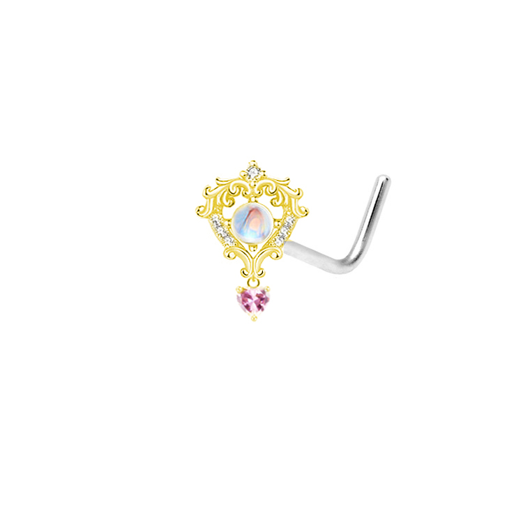 Cute Sexy Animal Heart Shape Stainless Steel Alloy Copper Asymmetrical Plating Inlay Zircon 14k Gold Plated 18k Gold Plated Silver Plated Cartilage Earrings Belly Ring Nose Ring display picture 18