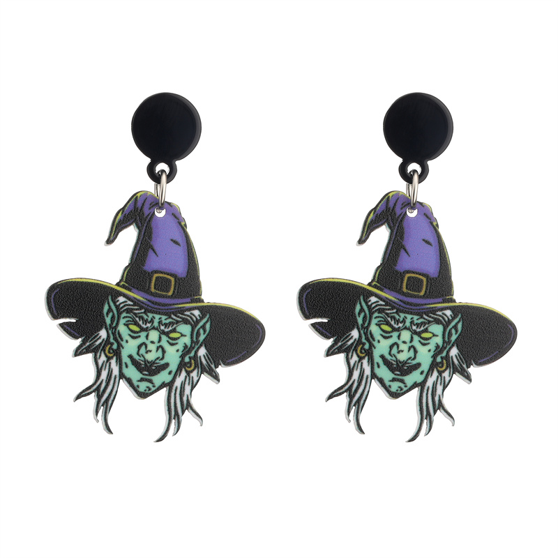 1 Pair Fashion Halloween Pattern Arylic Drop Earrings display picture 5