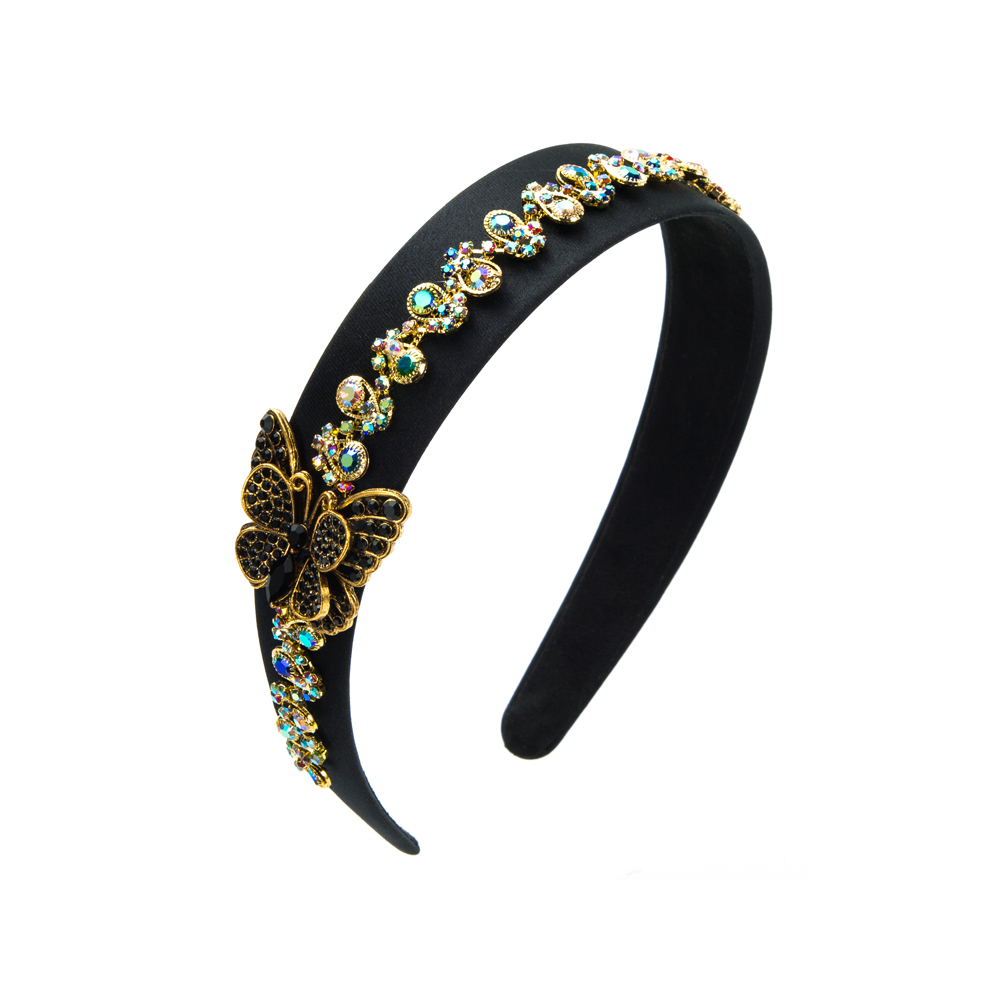 Elegant Butterfly Alloy Cloth Plating Inlay Rhinestones Hair Band display picture 9