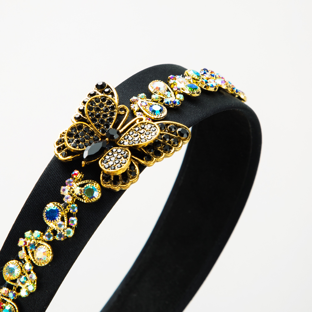 Elegant Butterfly Alloy Cloth Plating Inlay Rhinestones Hair Band display picture 3