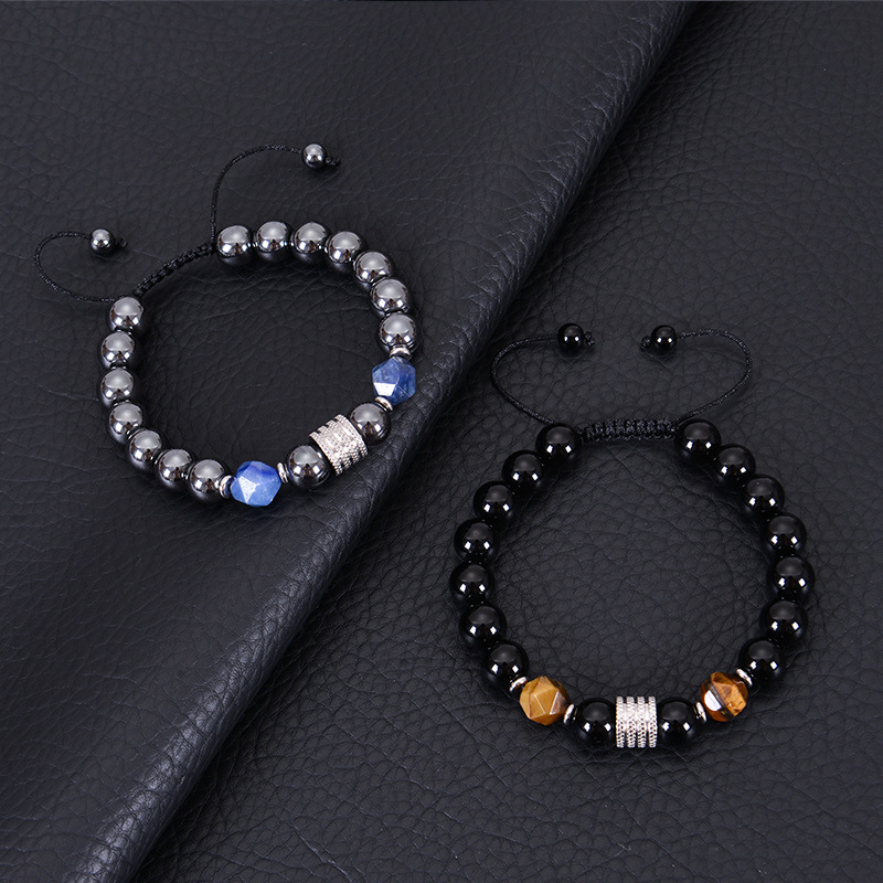 Streetwear Geometric Alloy Tiger Eye Obsidian Men'S Bracelets display picture 11