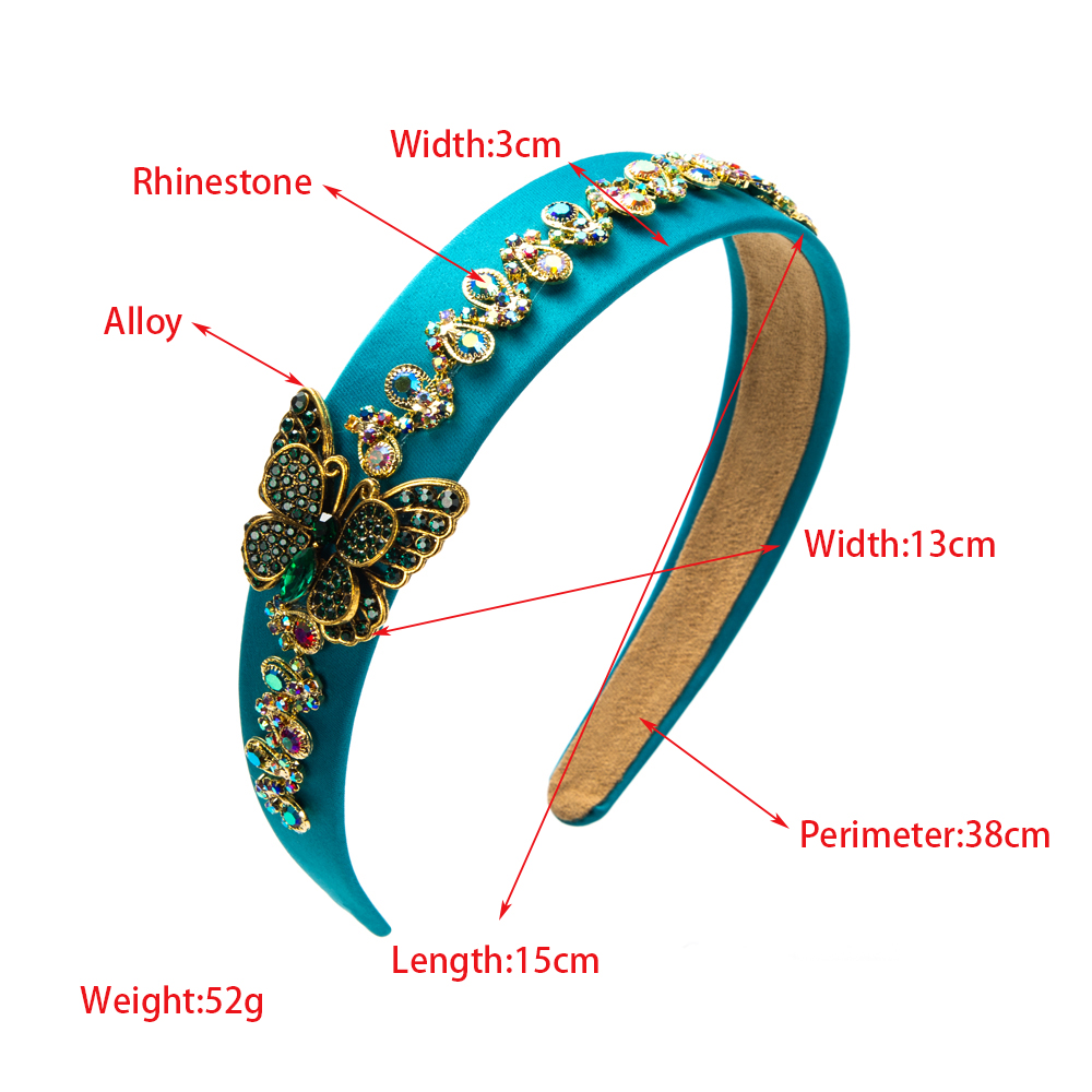 Elegant Butterfly Alloy Cloth Plating Inlay Rhinestones Hair Band display picture 1