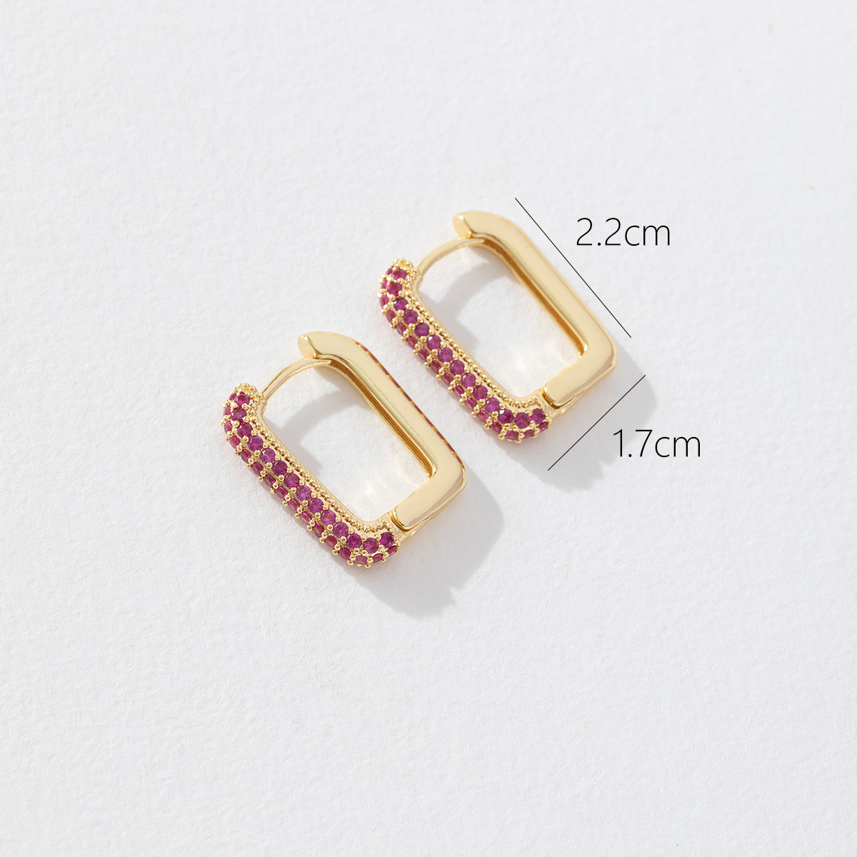 1 Pair Lady Geometric Plating Inlay Copper Zircon Earrings display picture 8
