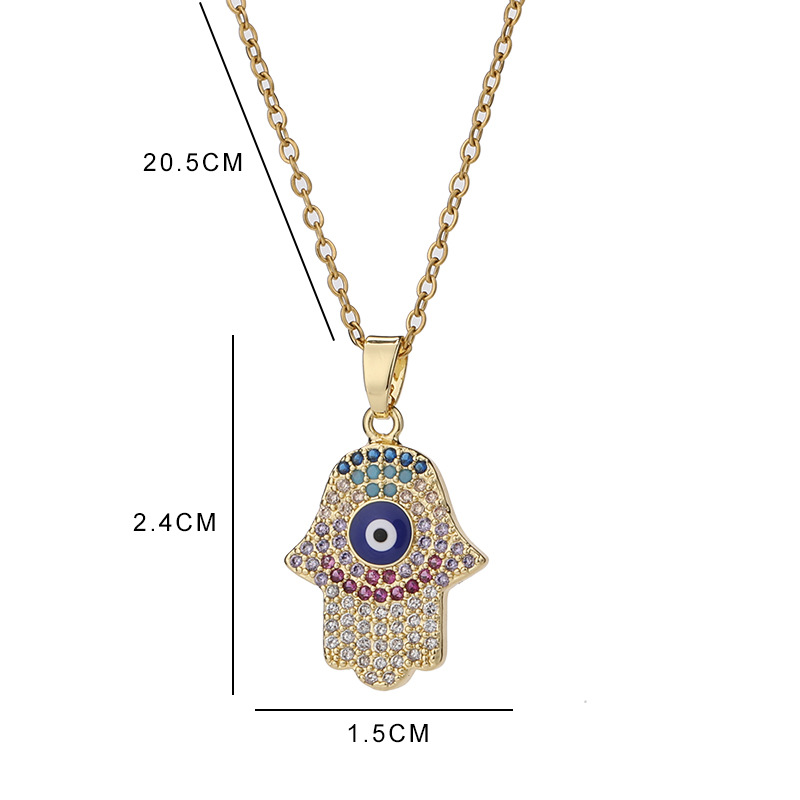 Streetwear Palm Copper Plating Inlay Zircon Pendant Necklace display picture 1