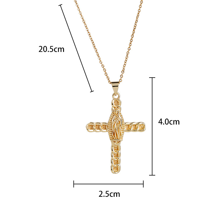 Basic Modern Style Cross Copper Plating Inlay Zircon Pendant Necklace display picture 9