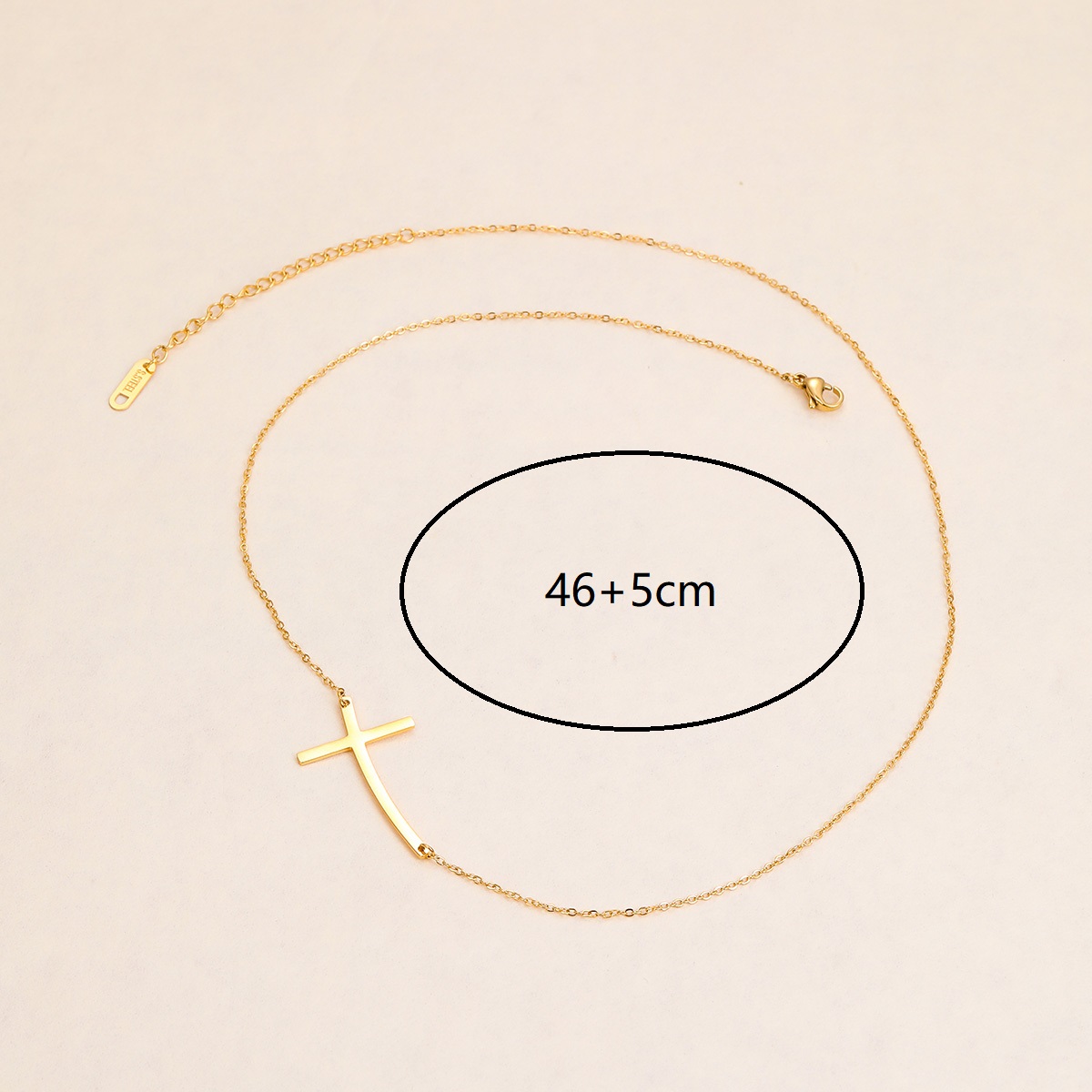 Acier Inoxydable 201 Plaqué Or 18K Décontractée Style Moderne Style Simple Placage Traverser Collier display picture 1