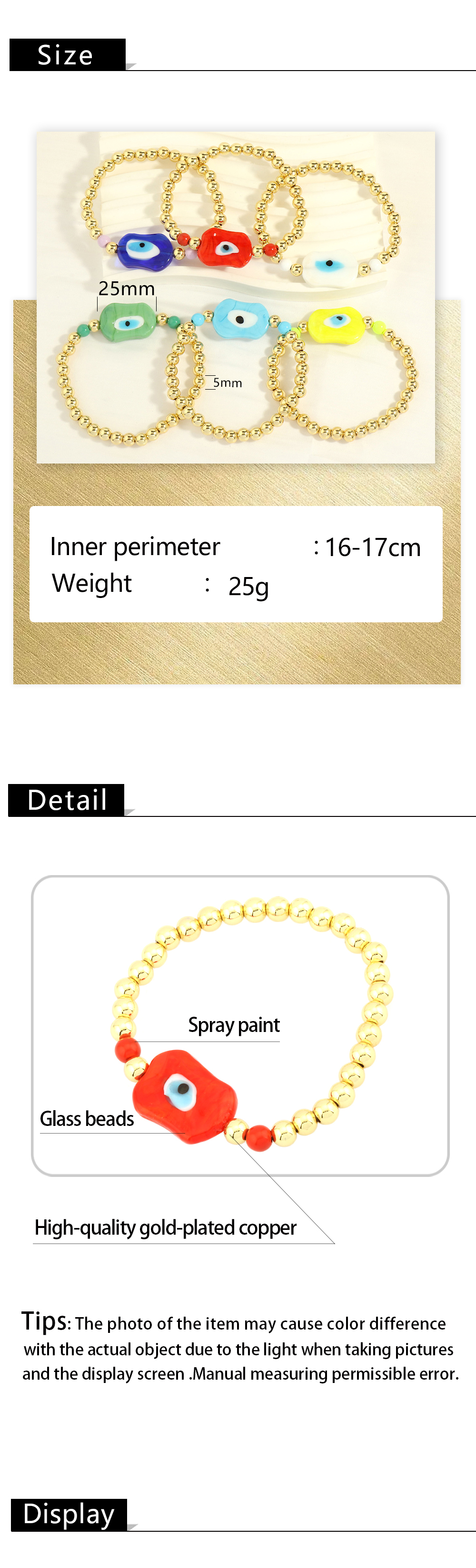 Ig Style Streetwear Irregular Eye Glass Copper Plating 18k Gold Plated Women's Bracelets display picture 1