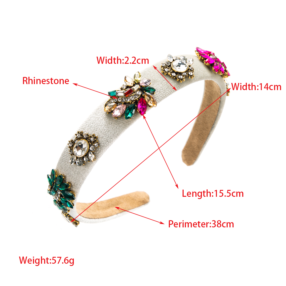 Elegant Flower Cloth Inlay Rhinestones Hair Band display picture 1