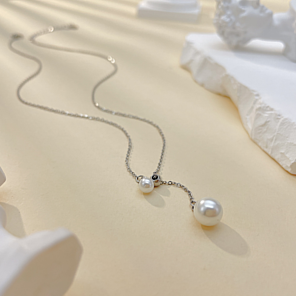 Acier Au Titane Style IG Style Simple Géométrique Perles Artificielles Collier display picture 8