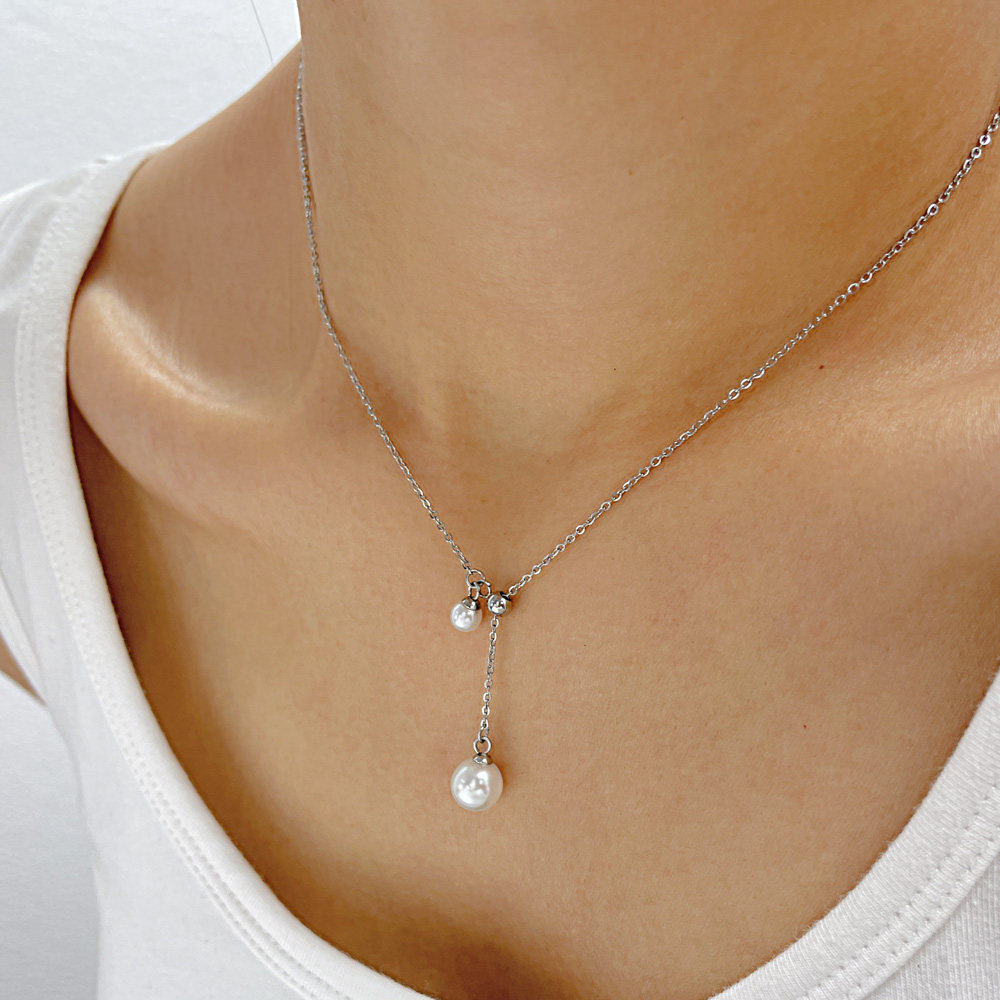 Titan Stahl IG-Stil Einfacher Stil Geometrisch Künstliche Perlen Halskette display picture 12