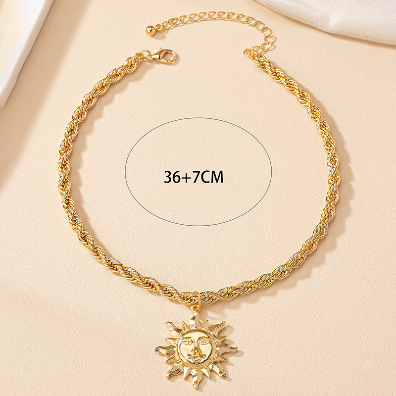 Lady Sun Alloy Plating 14k Gold Plated Women's Pendant Necklace display picture 4