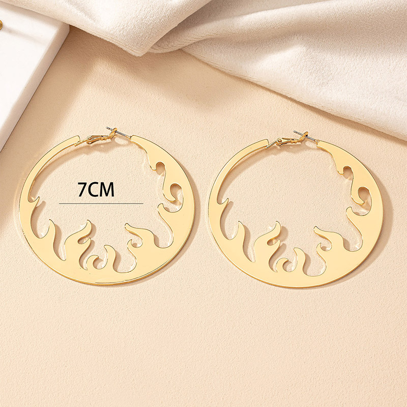 1 Pair Basic Lady Round Plating Hollow Out Alloy 14k Gold Plated Hoop Earrings display picture 2