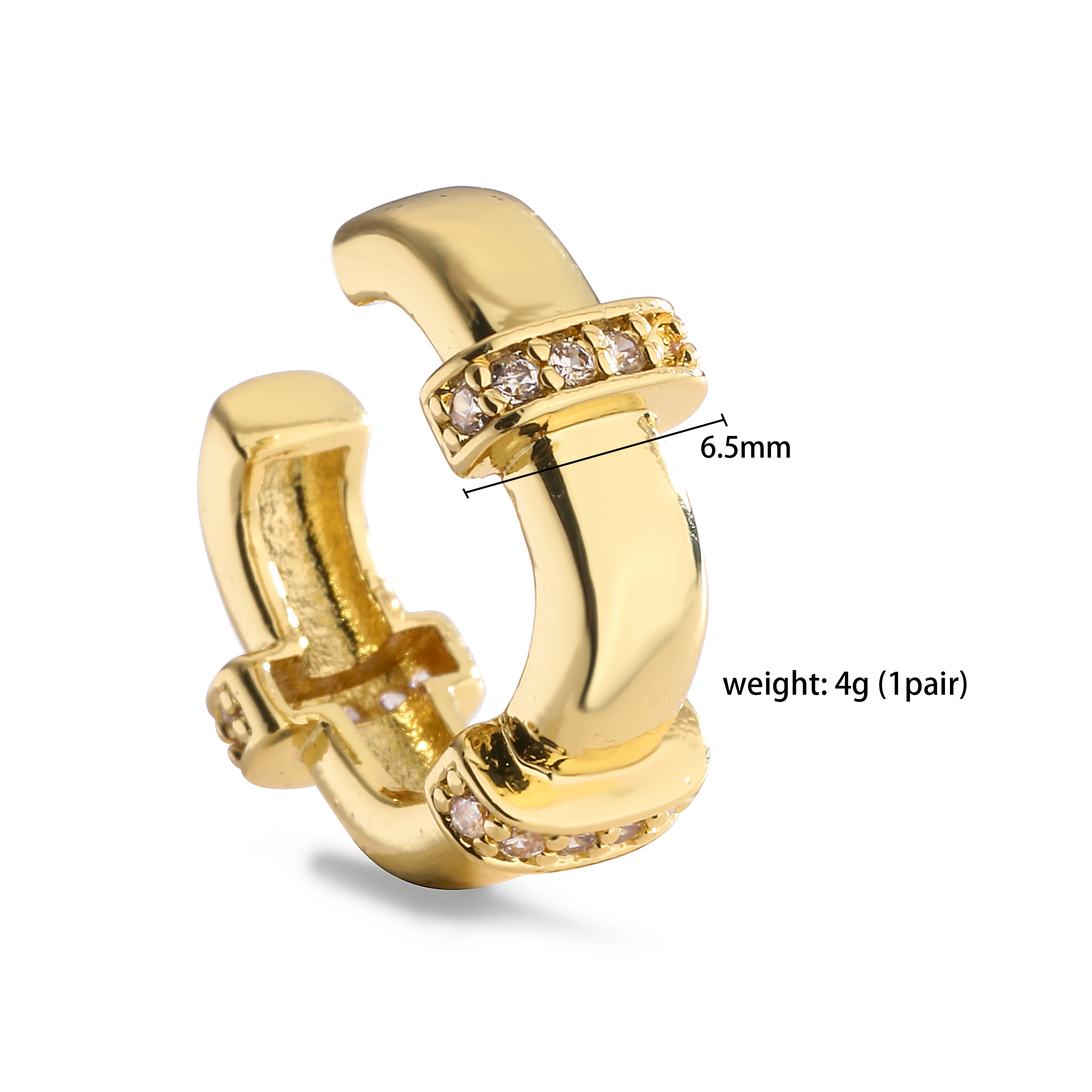 1 Pair Ig Style French Style Simple Style Leaves Twist Plating Inlay Copper Zircon 18k Gold Plated Ear Cuffs display picture 19