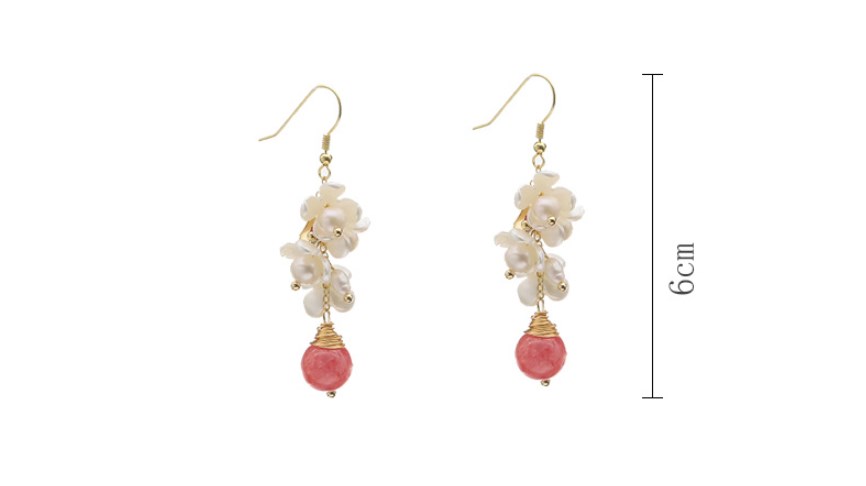 1 Pair Ig Style Flower Plating Freshwater Pearl Sterling Silver 18k Gold Plated Drop Earrings display picture 5