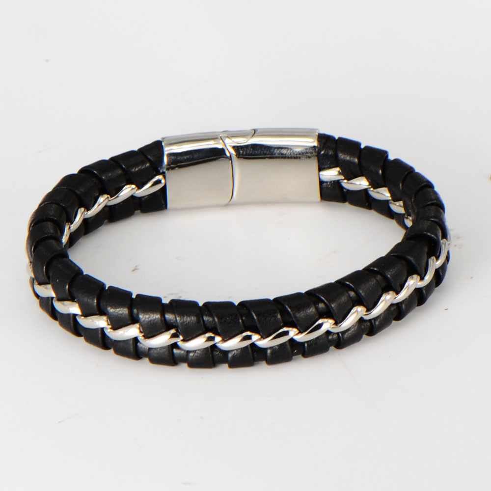Basic Classic Style Geometric Stainless Steel Rope Handmade Polishing Men'S Bracelets display picture 2