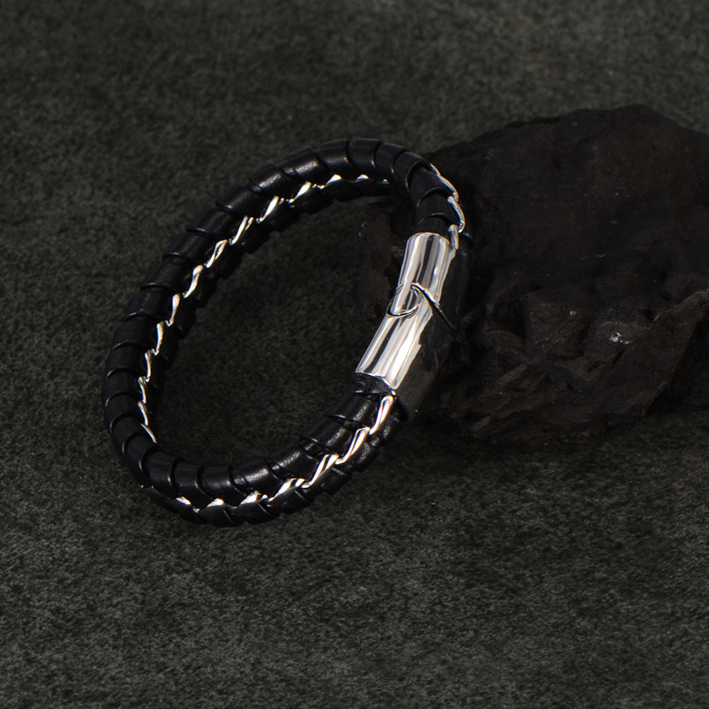 Basic Classic Style Geometric Stainless Steel Rope Handmade Polishing Men'S Bracelets display picture 3
