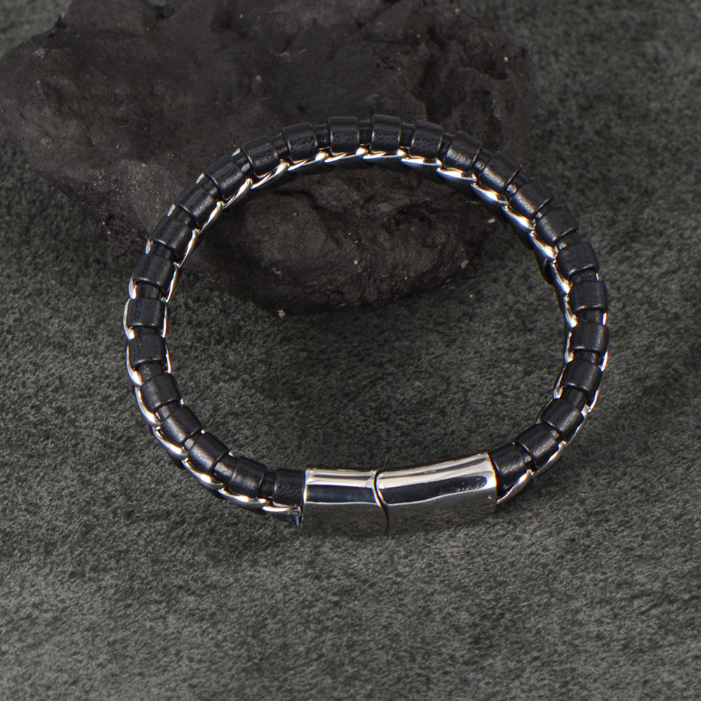 Basic Classic Style Geometric Stainless Steel Rope Handmade Polishing Men'S Bracelets display picture 5