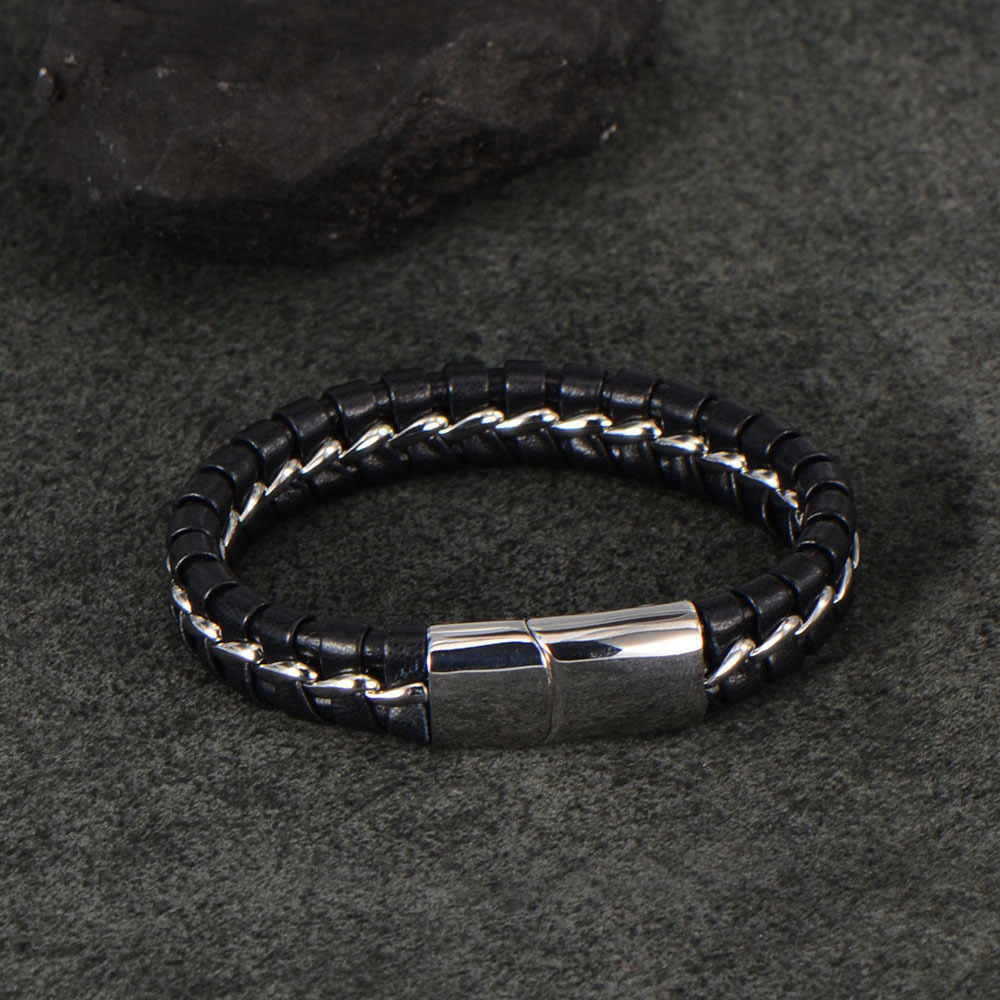 Basic Classic Style Geometric Stainless Steel Rope Handmade Polishing Men'S Bracelets display picture 6
