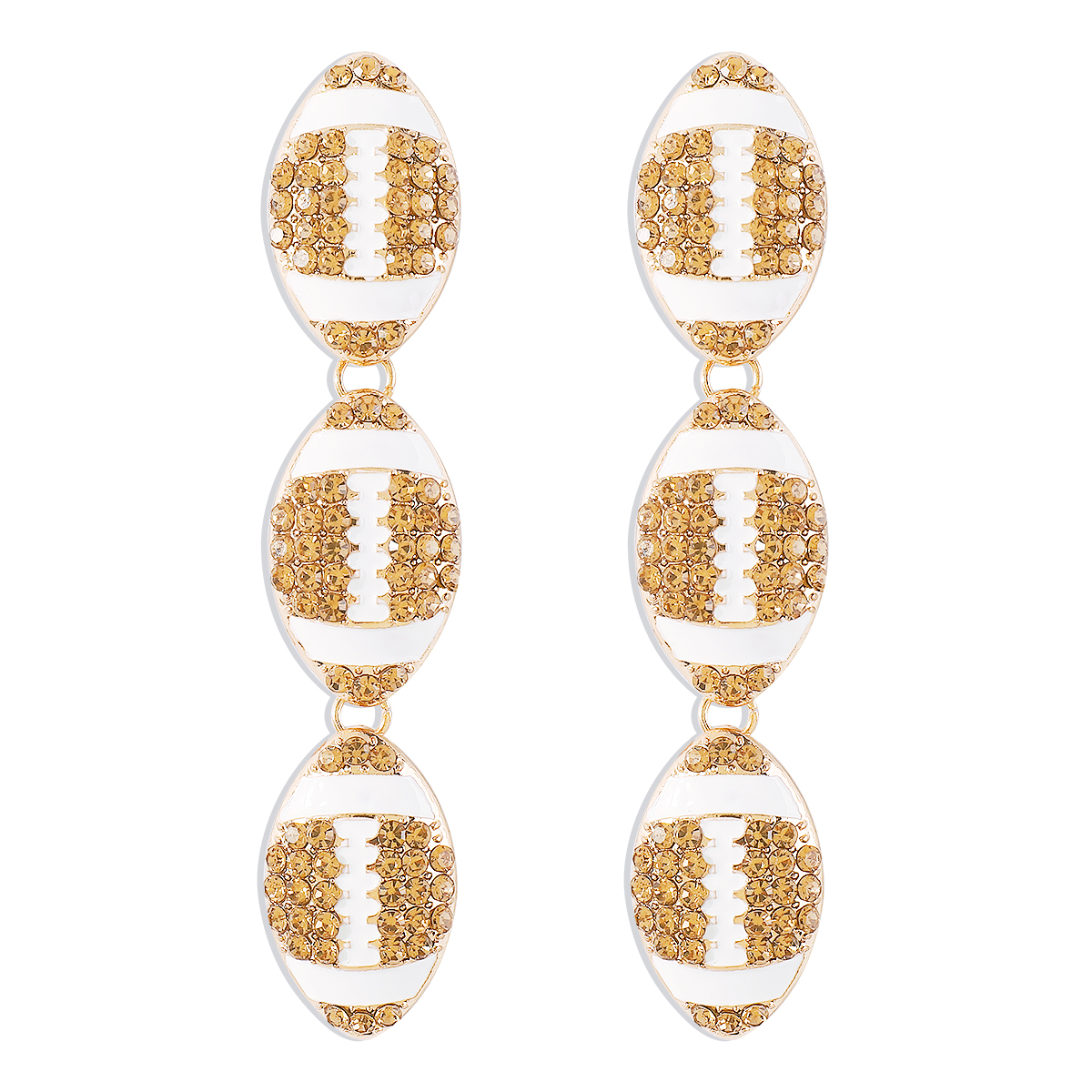 1 Pair Exaggerated Shiny Ball Basketball Football Enamel Inlay Alloy Rhinestones Drop Earrings display picture 15