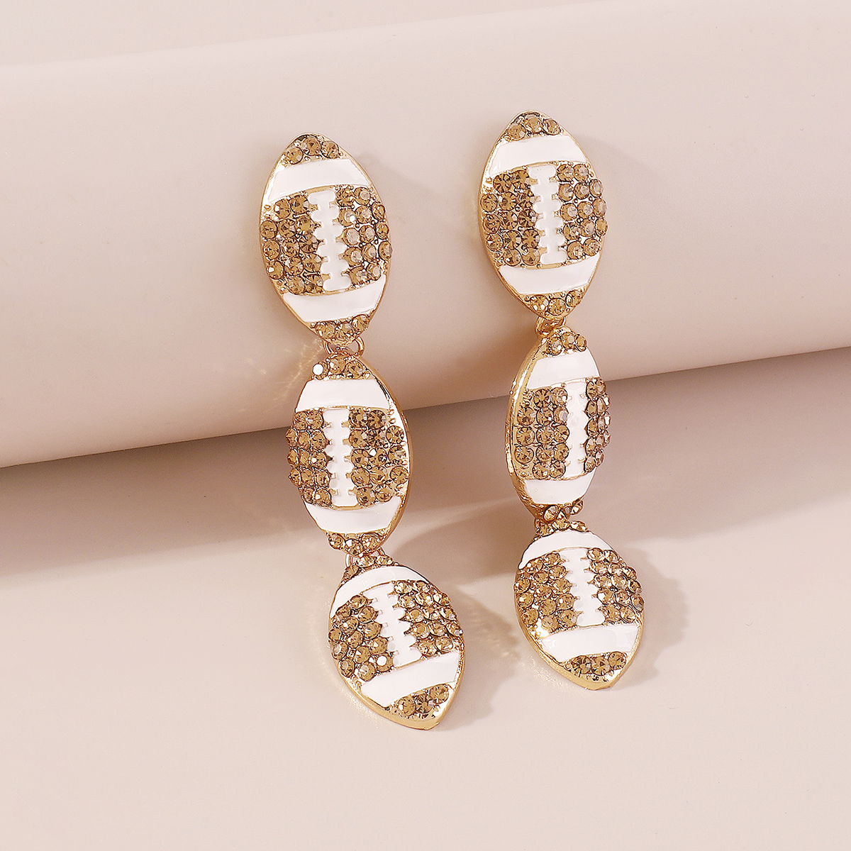 1 Pair Exaggerated Shiny Ball Basketball Football Enamel Inlay Alloy Rhinestones Drop Earrings display picture 21