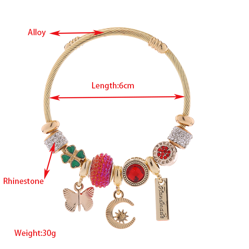 Elegant Luxurious Moon Butterfly Alloy Inlay Rhinestones Unisex Bangle display picture 1