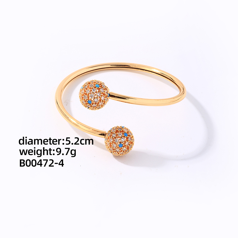 Copper K Gold Plated Casual Elegant Glam Plating Inlay Geometric Round Zircon Rings Bracelets display picture 4