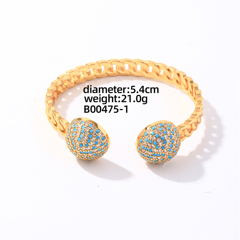 Copper K Gold Plated Casual Elegant Glam Plating Inlay Geometric Round Zircon Rings Bracelets display picture 6