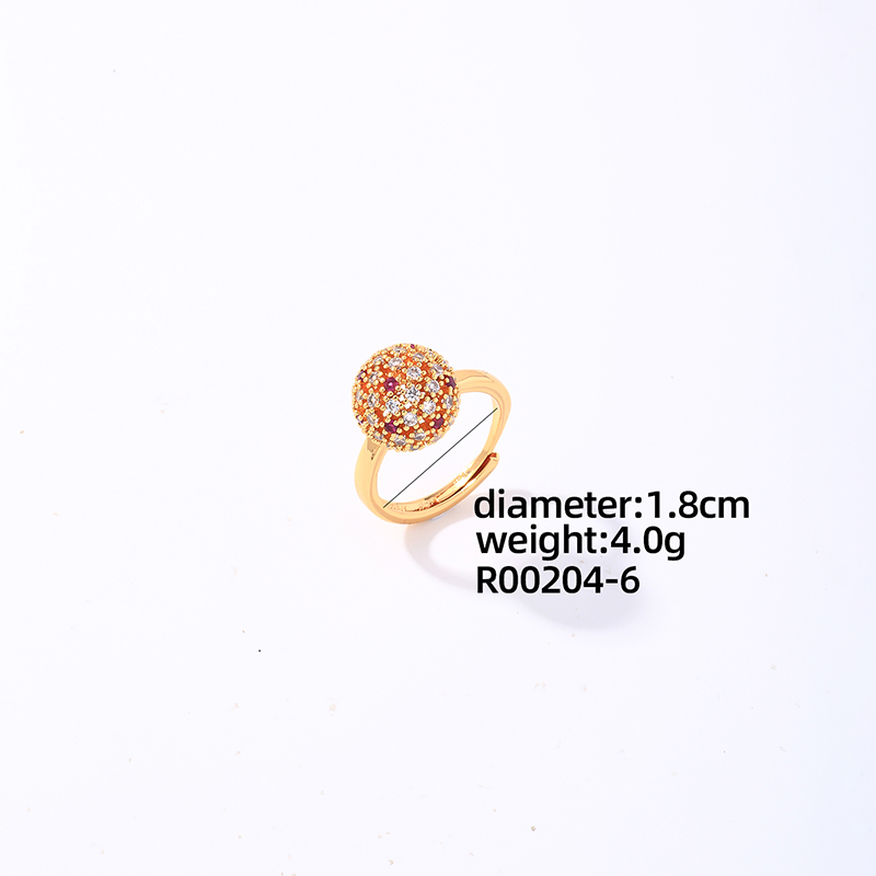 Copper K Gold Plated Casual Elegant Glam Plating Inlay Geometric Round Zircon Rings Bracelets display picture 3