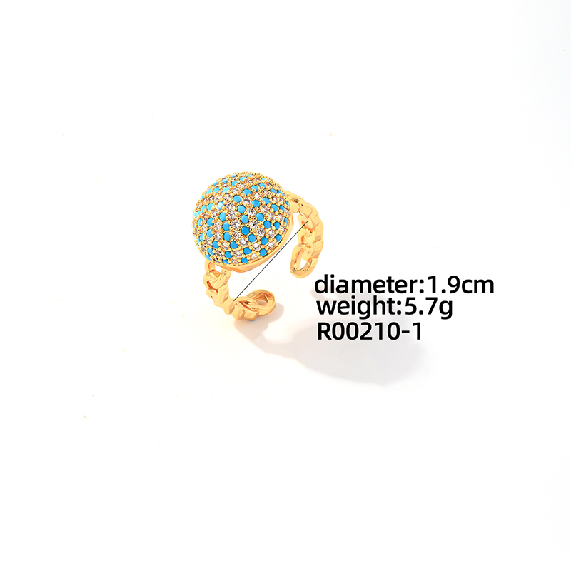 Copper K Gold Plated Casual Elegant Glam Plating Inlay Geometric Round Zircon Rings Bracelets display picture 1