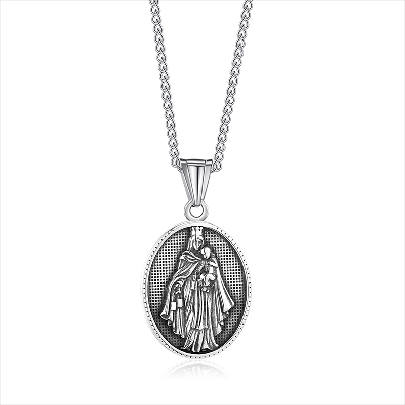 Retro Virgin Mary Stainless Steel Unisex Pendant Necklace display picture 4