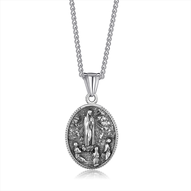 Retro Virgin Mary Stainless Steel Unisex Pendant Necklace display picture 8