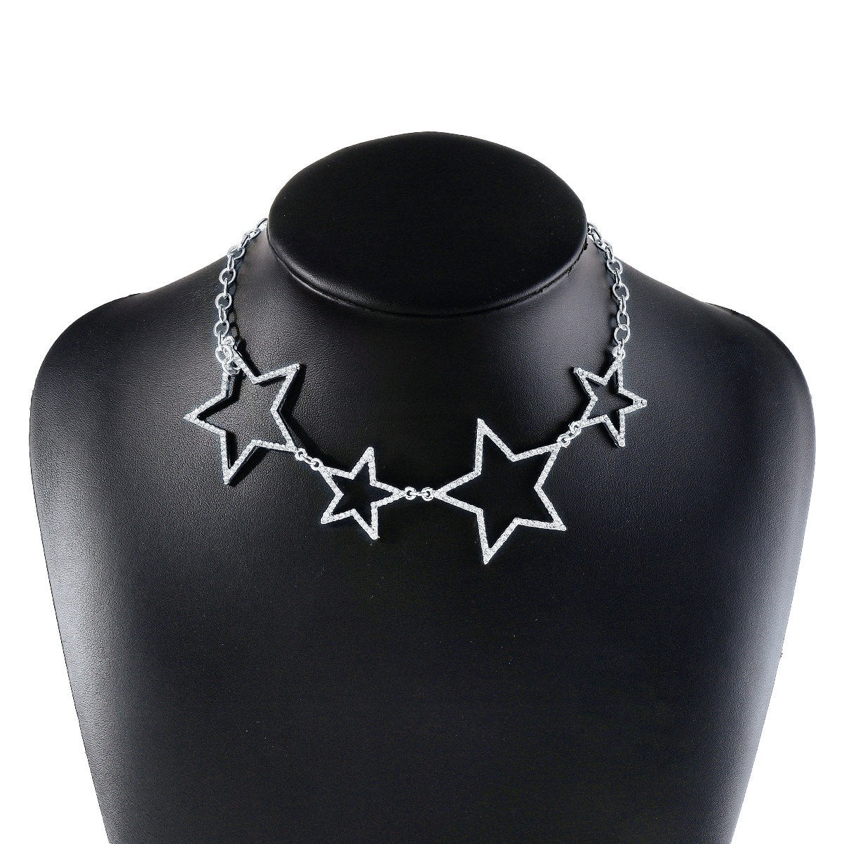 Wholesale Jewelry Elegant Shiny Pentagram Alloy Iron Rhinestones Inlay Necklace display picture 5