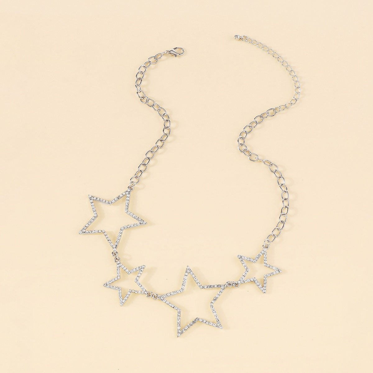 Wholesale Jewelry Elegant Shiny Pentagram Alloy Iron Rhinestones Inlay Necklace display picture 9