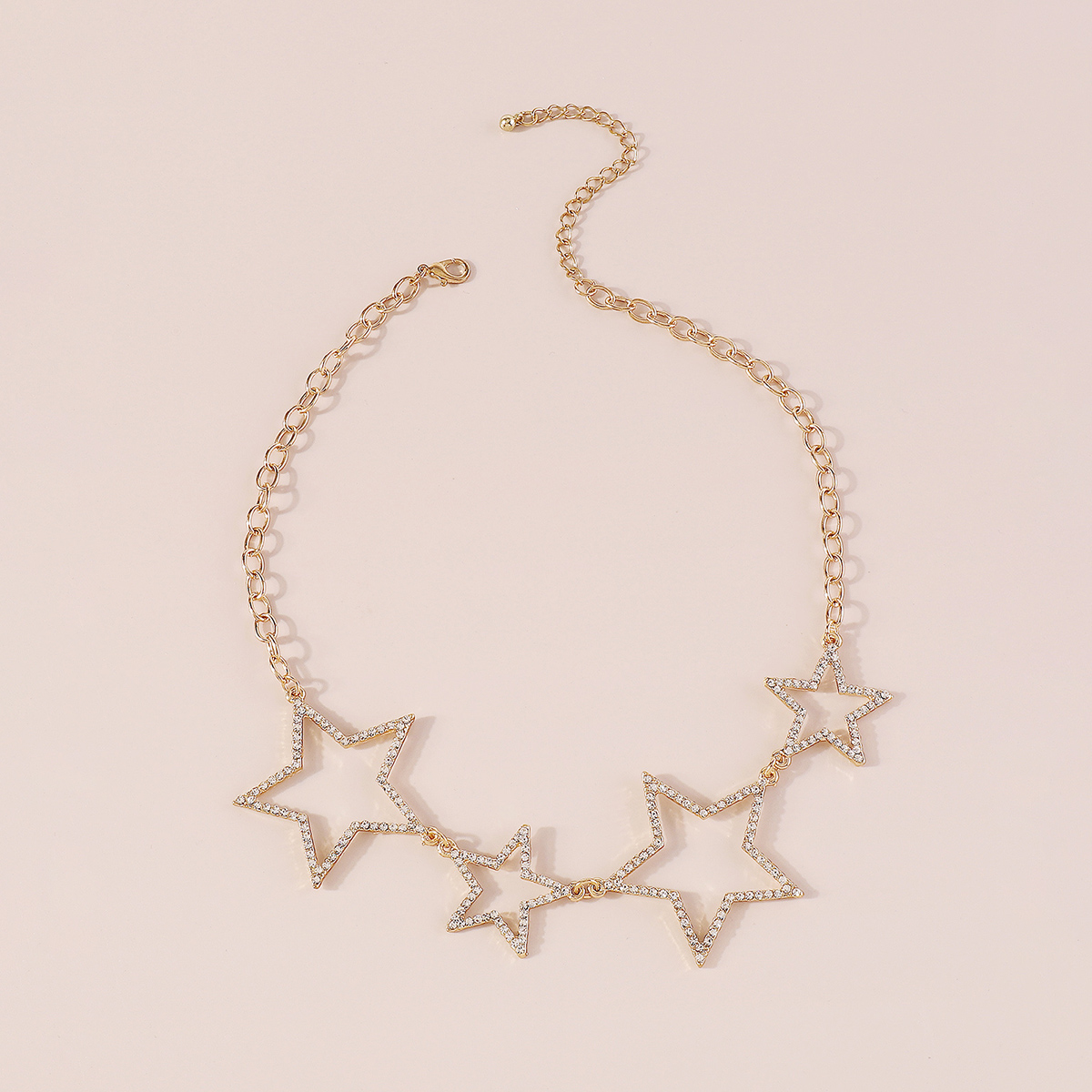 Wholesale Jewelry Elegant Shiny Pentagram Alloy Iron Rhinestones Inlay Necklace display picture 8