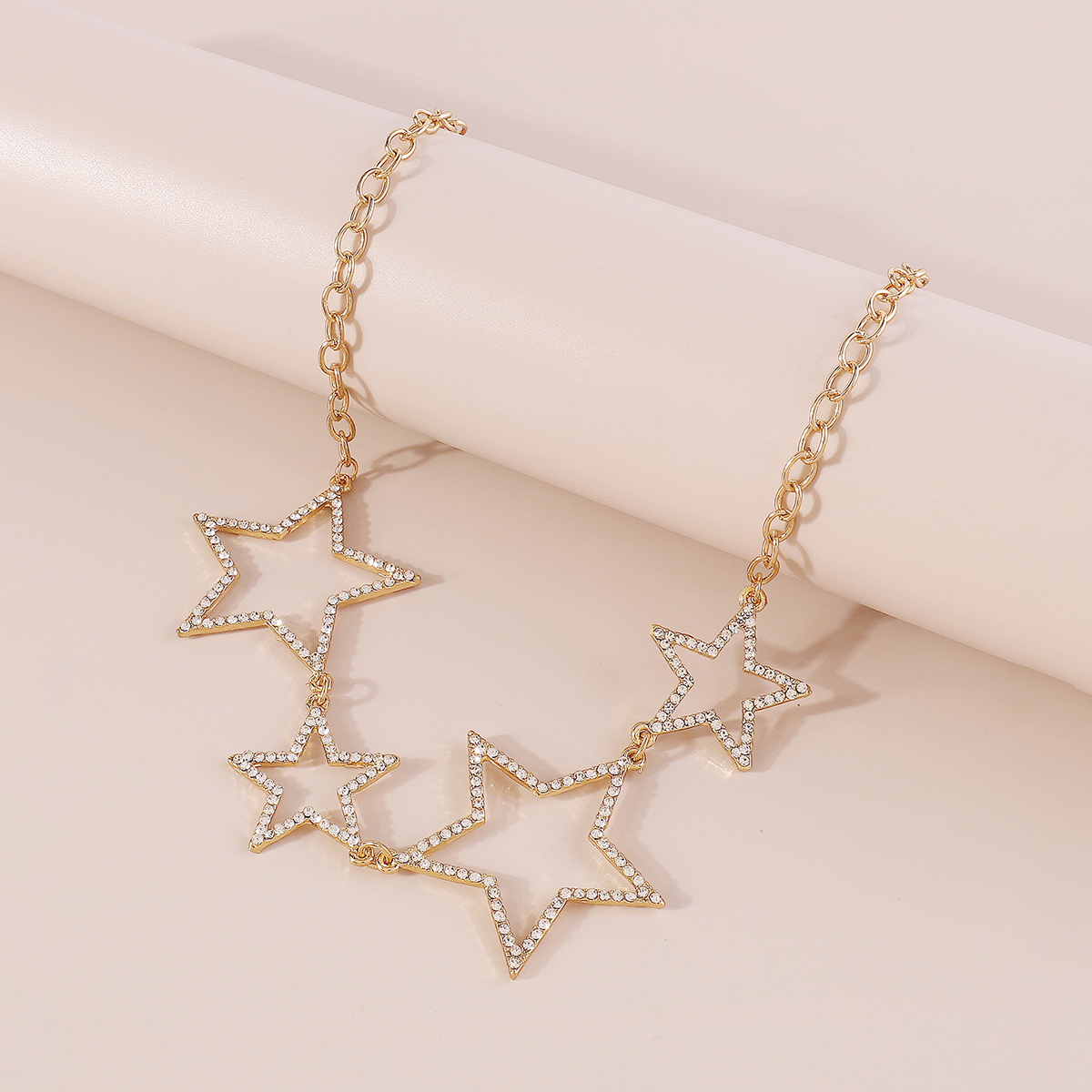Wholesale Jewelry Elegant Shiny Pentagram Alloy Iron Rhinestones Inlay Necklace display picture 12