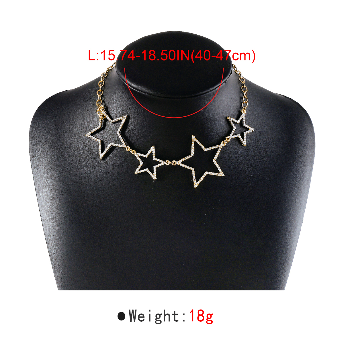 Wholesale Jewelry Elegant Shiny Pentagram Alloy Iron Rhinestones Inlay Necklace display picture 13