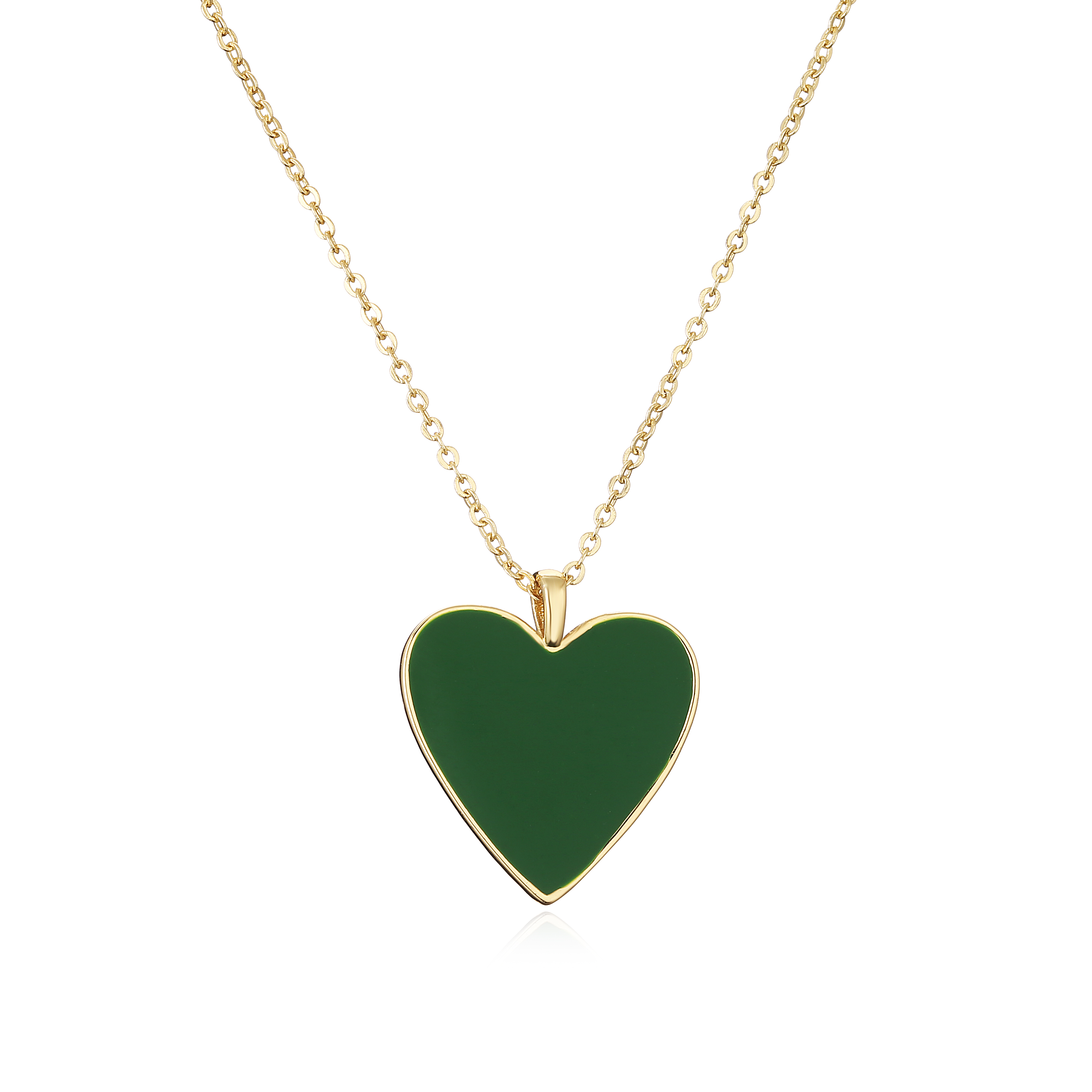 Sweet Simple Style Heart Shape Copper Enamel Plating 18k Gold Plated Pendant Necklace display picture 2
