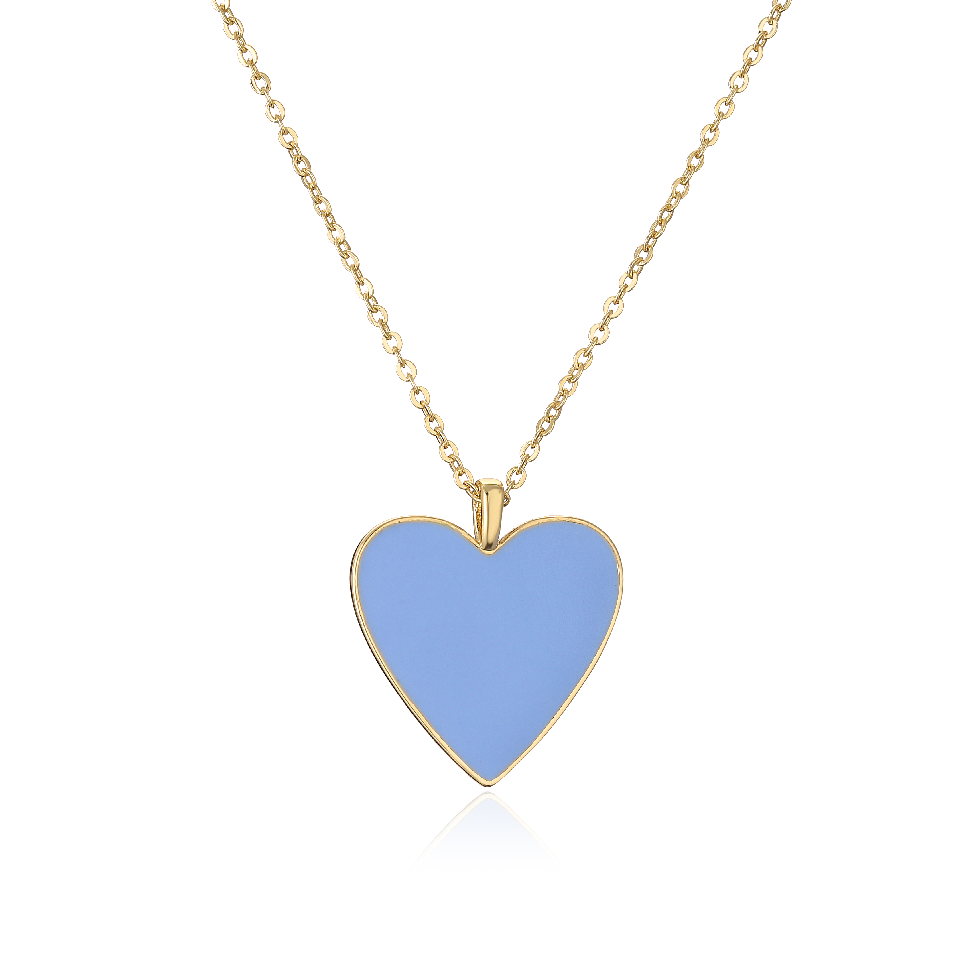 Sweet Simple Style Heart Shape Copper Enamel Plating 18k Gold Plated Pendant Necklace display picture 3