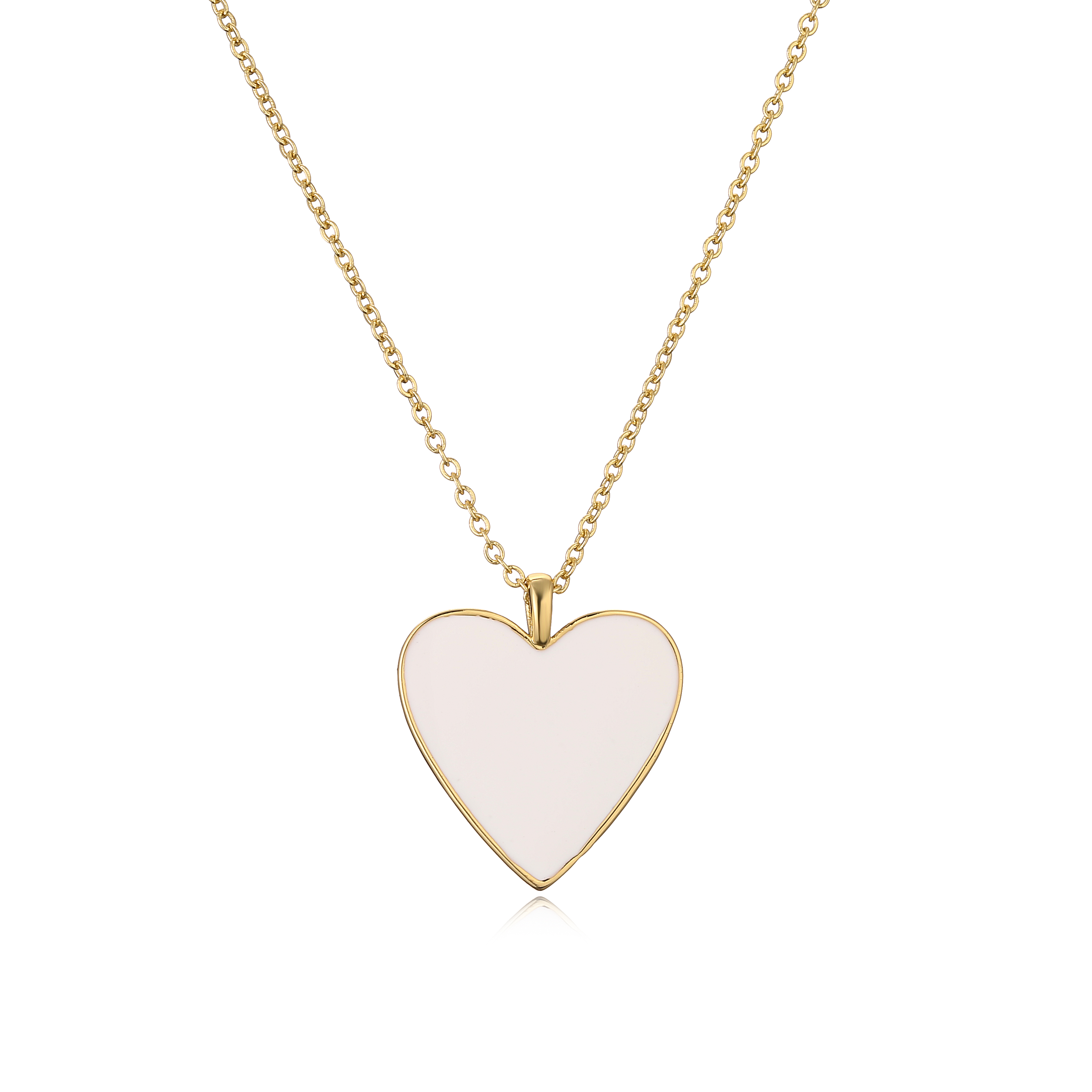 Sweet Simple Style Heart Shape Copper Enamel Plating 18k Gold Plated Pendant Necklace display picture 4