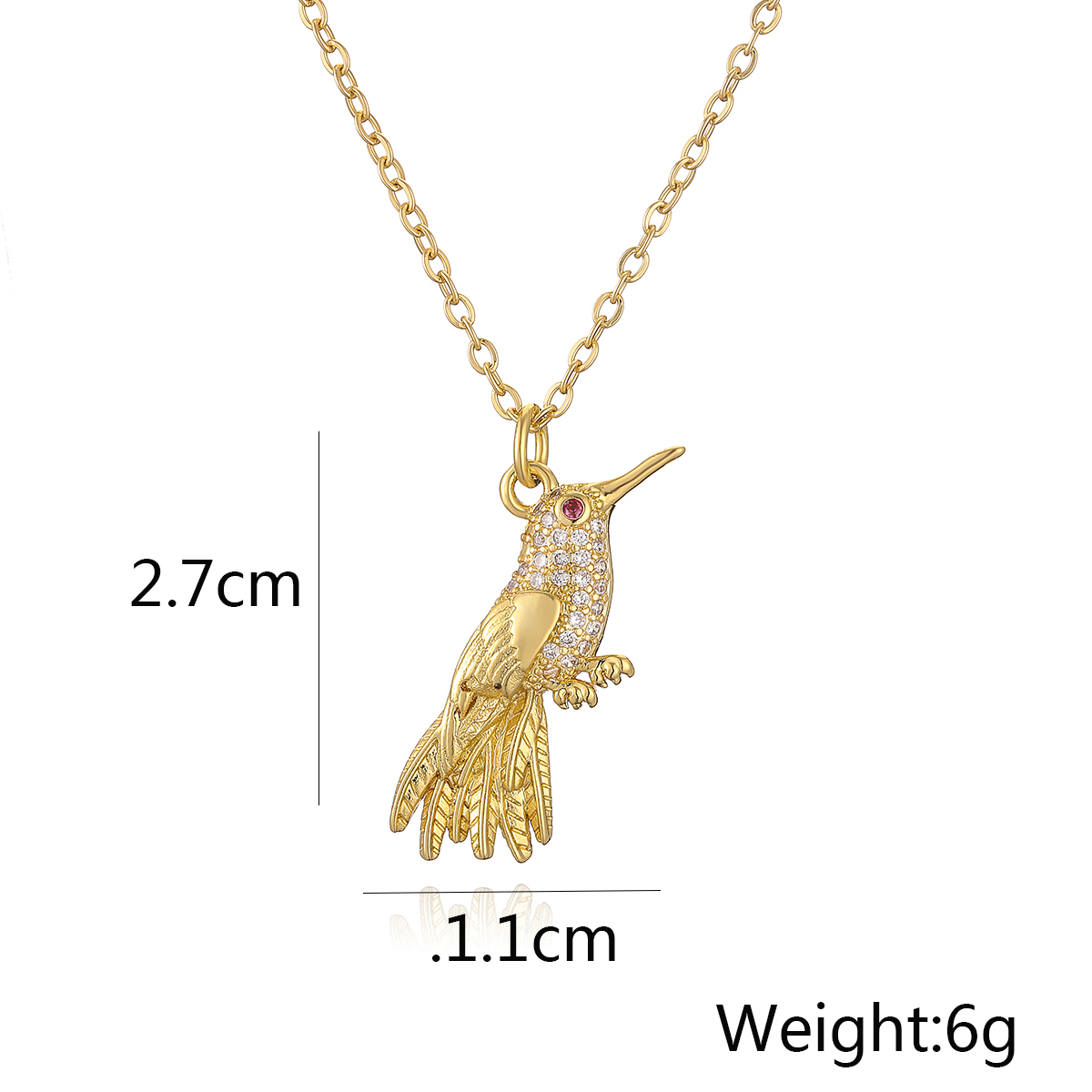 Einfacher Stil Pendeln Vogel Kupfer Überzug Inlay Zirkon 18 Karat Vergoldet Halskette Mit Anhänger display picture 1
