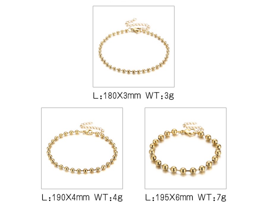 Simple Style Round Stainless Steel 18K Gold Plated Bracelets In Bulk display picture 10