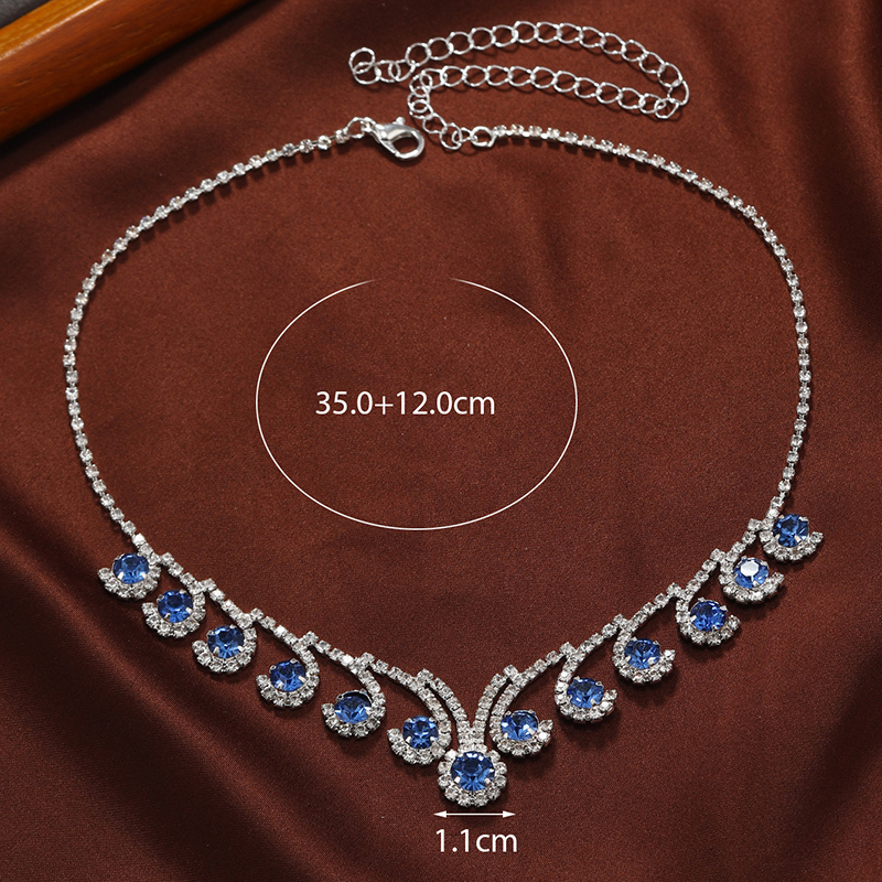 Elegant Wassertropfen Legierung Inlay Künstlicher Diamant Frau Halskette display picture 3